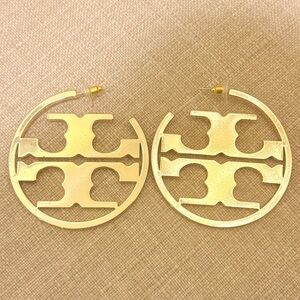 Tory Burch Gold Logo Earrings